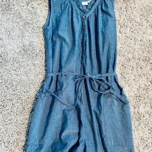 Roxy Denim Tie Waist Romper. Worn once. Size small